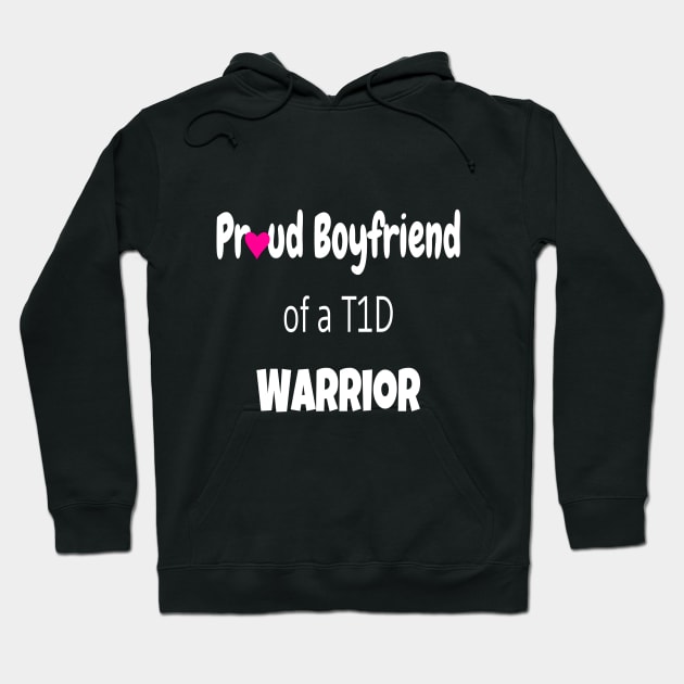 Proud Boyfriend White Text Pink Heart Hoodie by CatGirl101